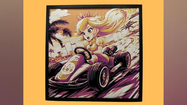 HueForge model: Princess Peach - Mario Kart - Nintendo Hueforge by Canadian Gamer