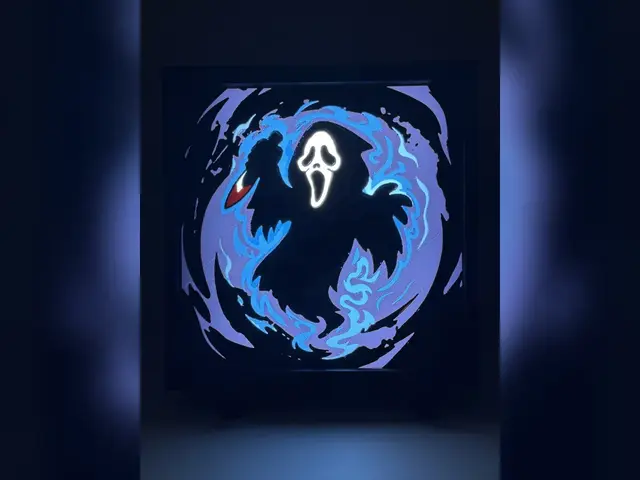 HueForge model: Ghostface Swirl - Backlit Halloween HueForge by iPrintStuffau