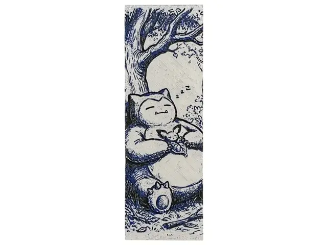 HueForge model: Sleeping Snorlax & Pichu Bookmark by The SkyLab 3D