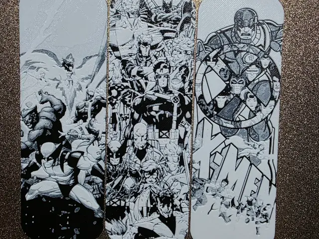 HueForge model: Mutant Hero Ganart Bookmark Set of 3 Black\White by AirMechDesigns