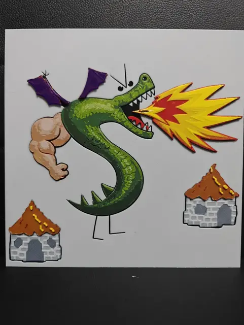 HueForge model: Trogdor The Burninator by TheHueforgeLady