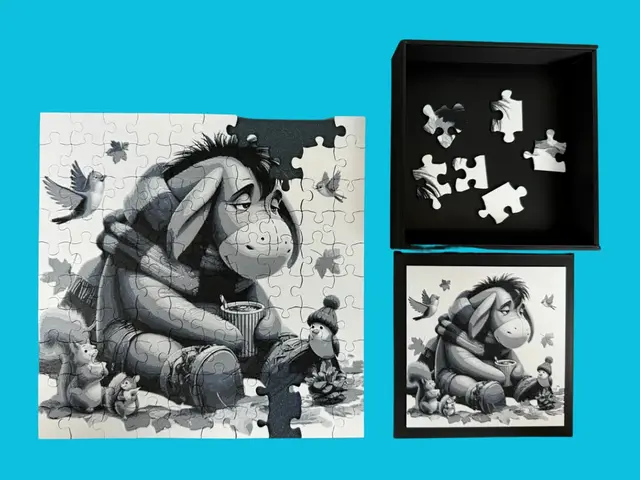 HueForge model: Eeyore - Puzzle & Box Lid by Canadian Gamer