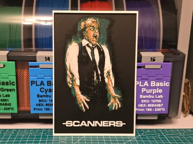 HueForge model: Scanners Movie Poster - Hueforge Art by Lumpy3D