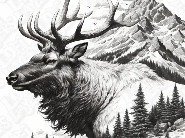 HueForge model: Elk Landscape Hueforge by LoFi Layers