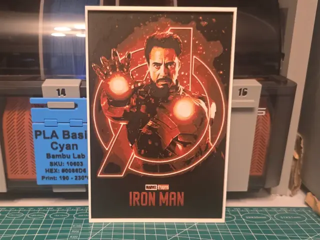 HueForge model: Iron Man Movie Poster - Hueforge Art by Lumpy3D