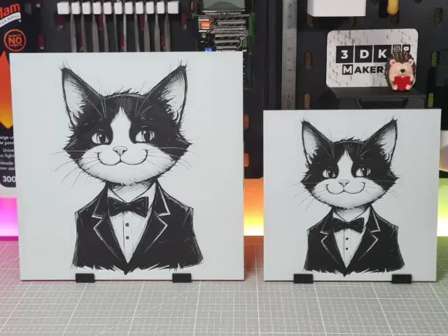 HueForge model: Gentleman Tuxedo Cat – Hueforge – 3 Colors by Montoya Maker