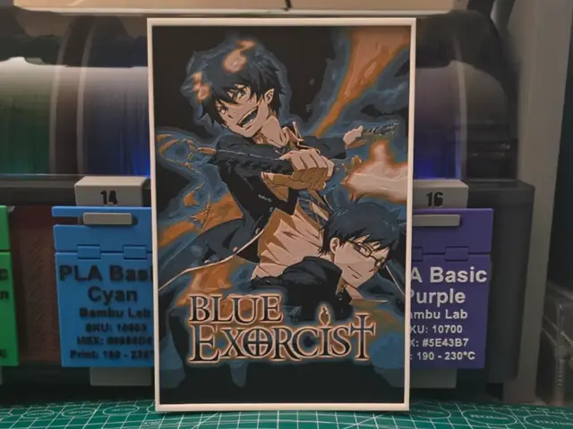 HueForge model: Blue Exorcist Poster - Hueforge Art by Lumpy3D