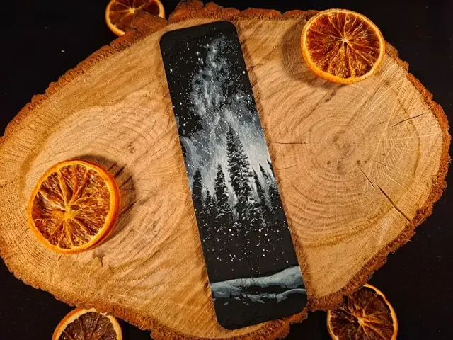 HueForge model: Snowy forest and galaxy bookmark by EternalDesigns3D