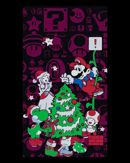 Christmas with Mario and Friends - Hueforge Fan Art