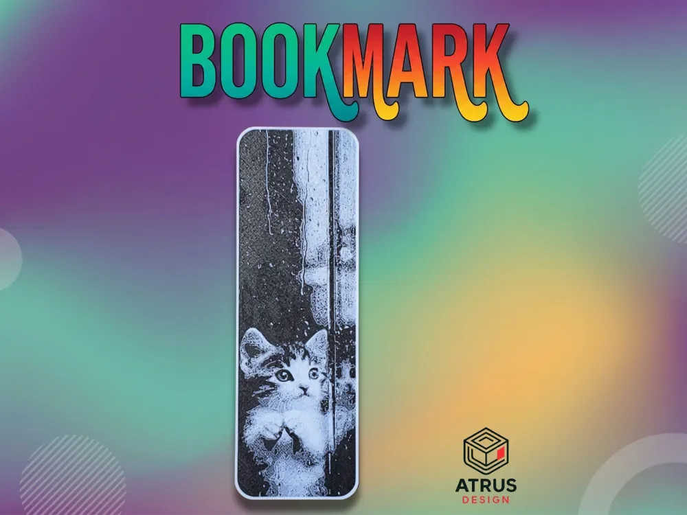 Kitten Window Bookmark by Atrus Design HueForge model: Kitten Window Bookmark by Atrus Design