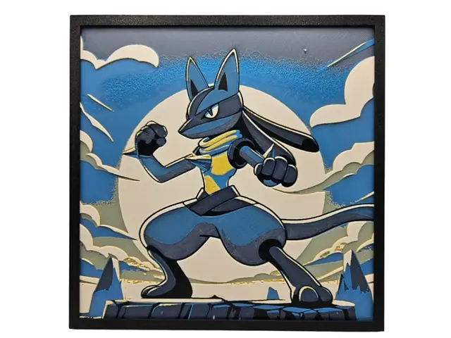 HueForge model: Lucario by BusyKikiBee