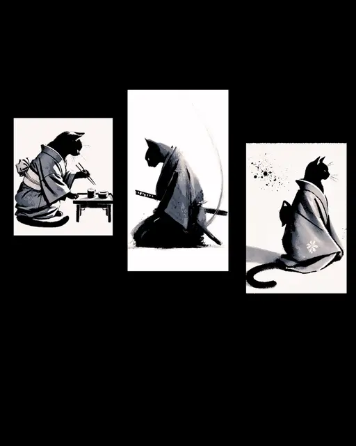 HueForge model: simple stylized cats in Japan - Set of bookmarks by BooneCo3d