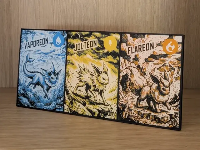 HueForge model: Vaporeon, Jolteon & Flareon Hueforge & Frame by Nextopia