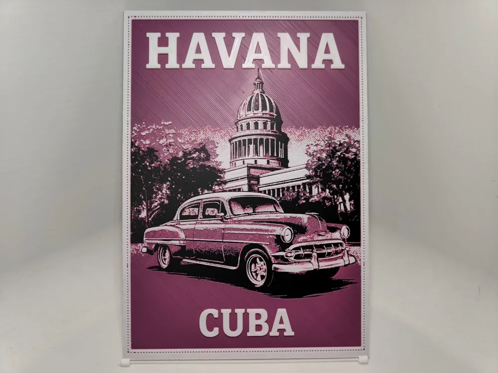 Vintage Travel Poster - Havana - Hueforge by BeaN HueForge model: Vintage Travel Poster - Havana - Hueforge by BeaN