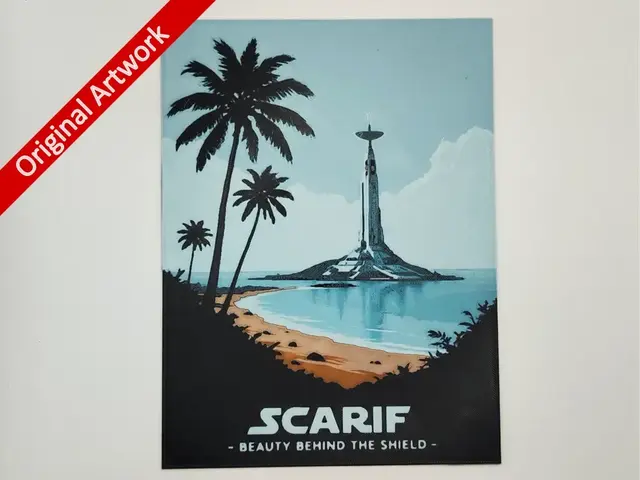 HueForge model: Scarif travel poster - hueforge by Altf4-Formation