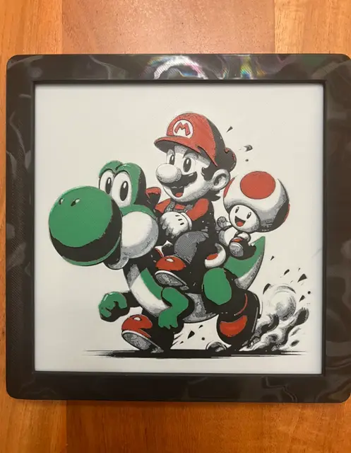 HueForge model: Mario and Toad Riding Yoshi by JustBe 3D Printing