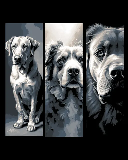 HueForge model: Portraits of our best friends - Puppies part 1 - Set of Bookmarks by BooneCo3d
