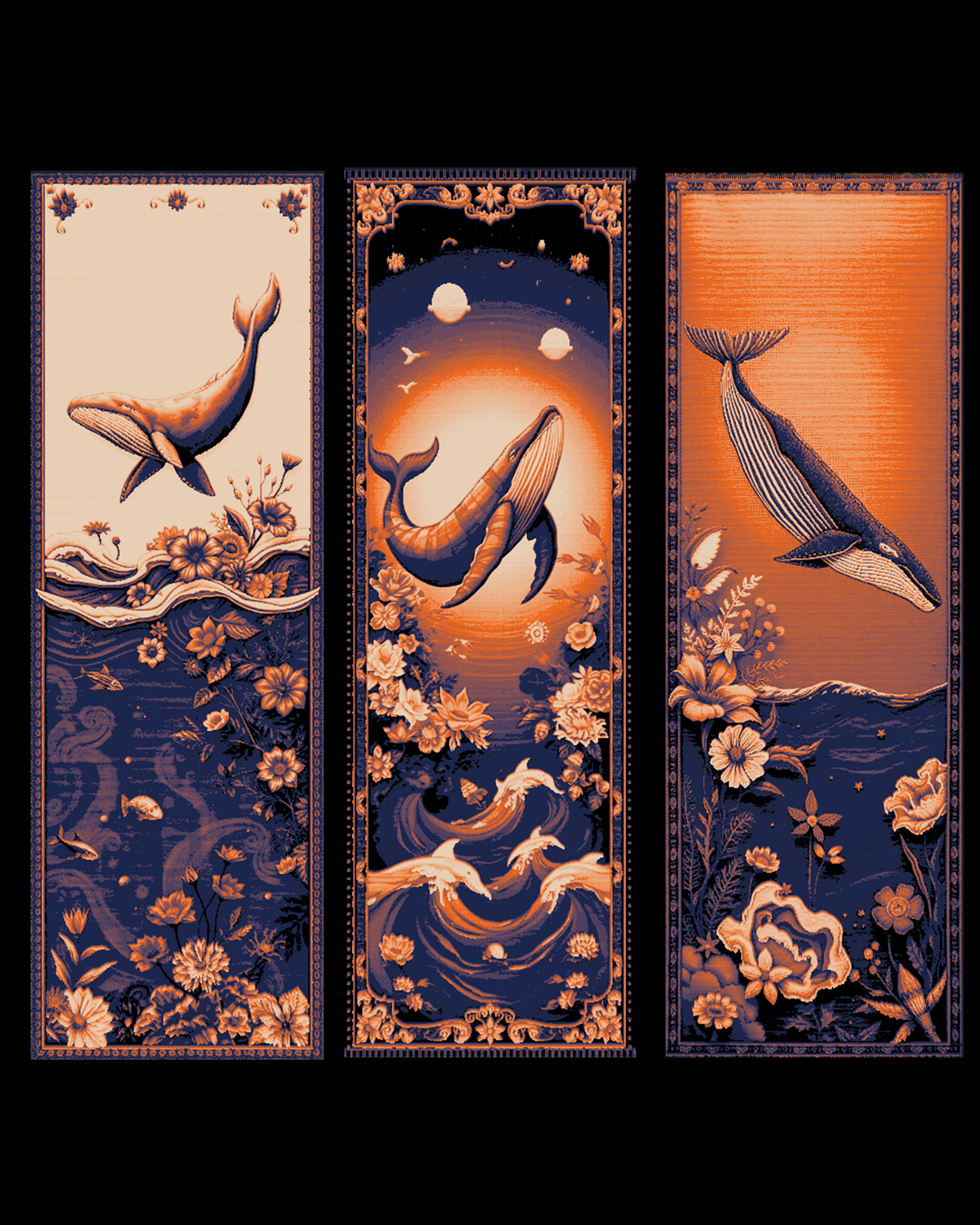 Quilts of the wonders of the sea - whales! - Set of bookmarks by BooneCo3d HueForge model: Quilts of the wonders of the sea - whales! - Set of bookmarks by BooneCo3d
