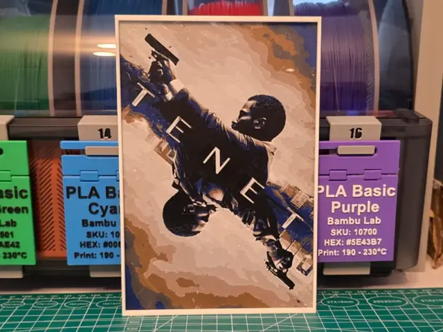 HueForge model: Tenet Movie Poster - Hueforge Art by Lumpy3D