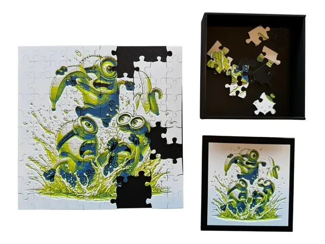 HueForge model: Minions - Banana Scramble! - Puzzle & Box Lid by Canadian Gamer