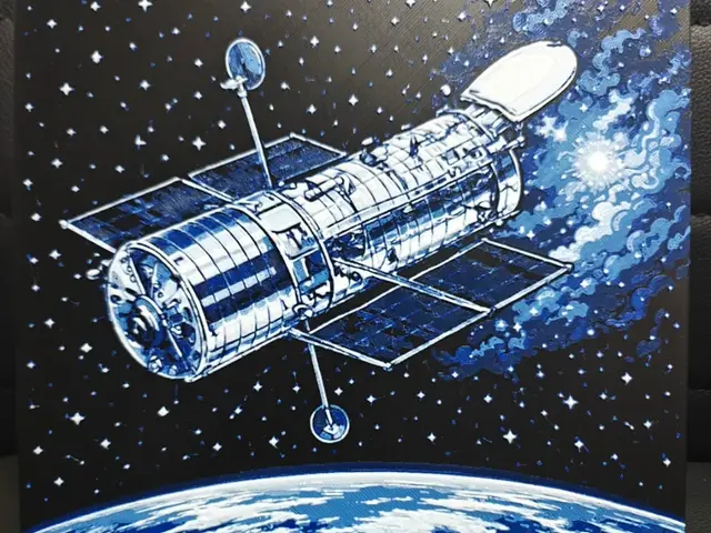 HueForge model: Hubble telescope in Orbit by TheHueforgeLady