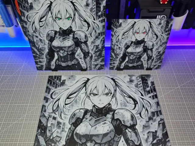 HueForge model: Girl Anime Futur Armor – Hueforge – 4 Colors by Montoya Maker