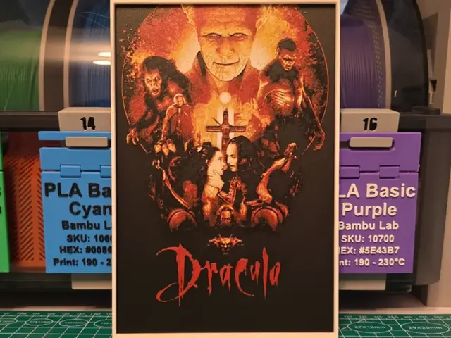 HueForge model: Bram Stoker's Dracula Movie Poster - Hueforge Art by Lumpy3D
