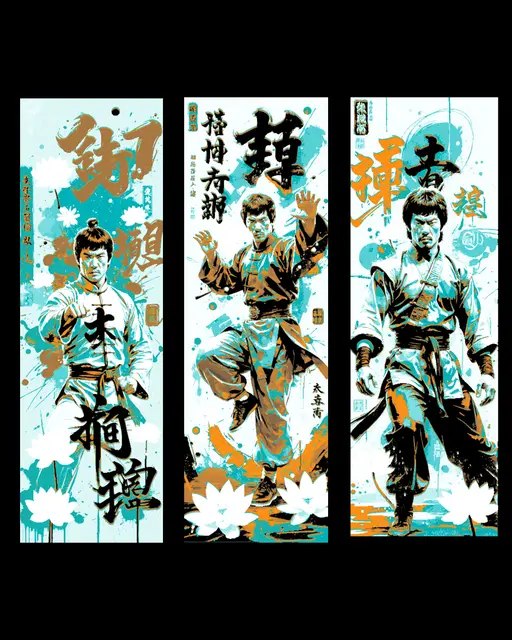 HueForge model: Asian inspired depictions of masters of Karate and Kung Fu - Set of Bookmarks by BooneCo3d
