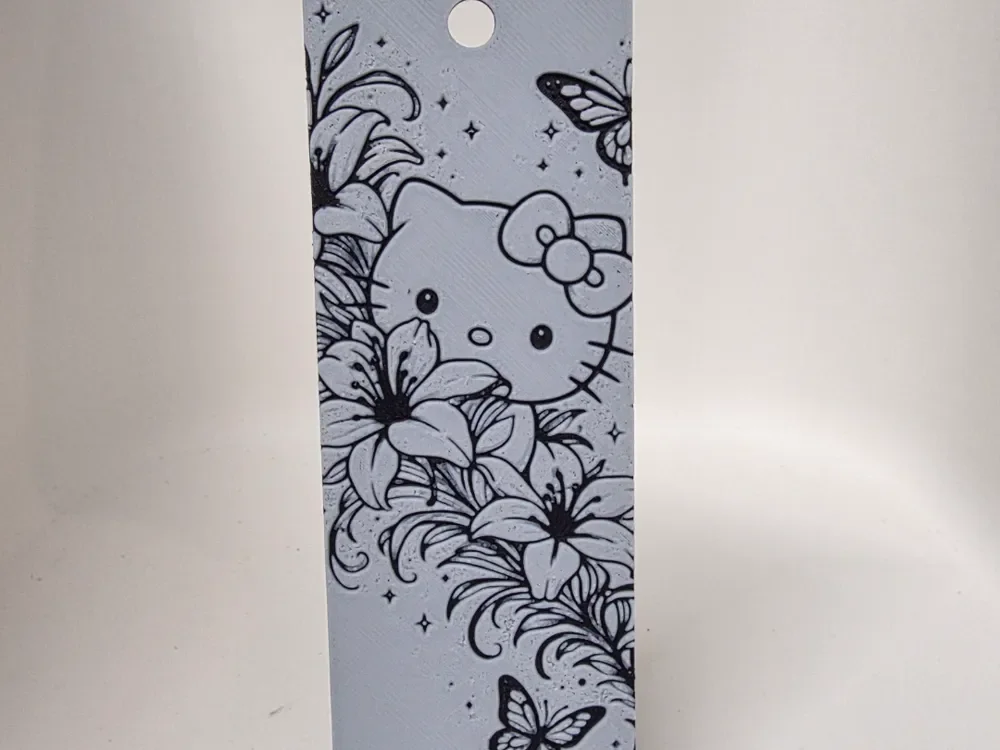 Hello Kitty Bookmark by Morganja HueForge model: Hello Kitty Bookmark by Morganja