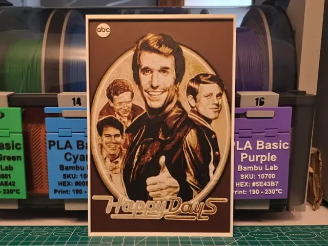 HueForge model: Happy Days Poster - Hueforge Art by Lumpy3D