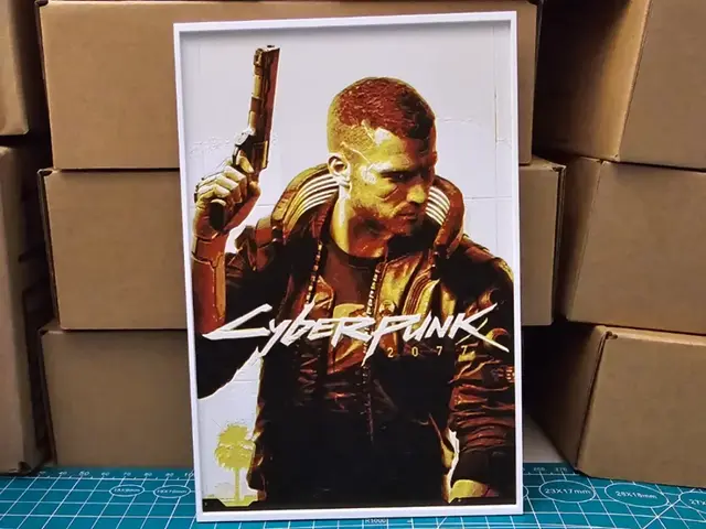 HueForge model: Cyberpunk 2077 Poster - Hueforge art by Lumpy3D