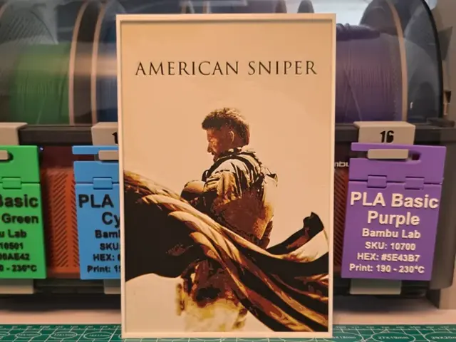 HueForge model: American Sniper Movie Poster - Hueforge Art by Lumpy3D