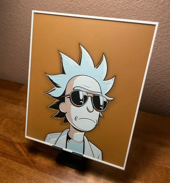 HueForge model: Hueforge - Rick and Morty - Rick Sunglasses by Cloudy Nostalgia