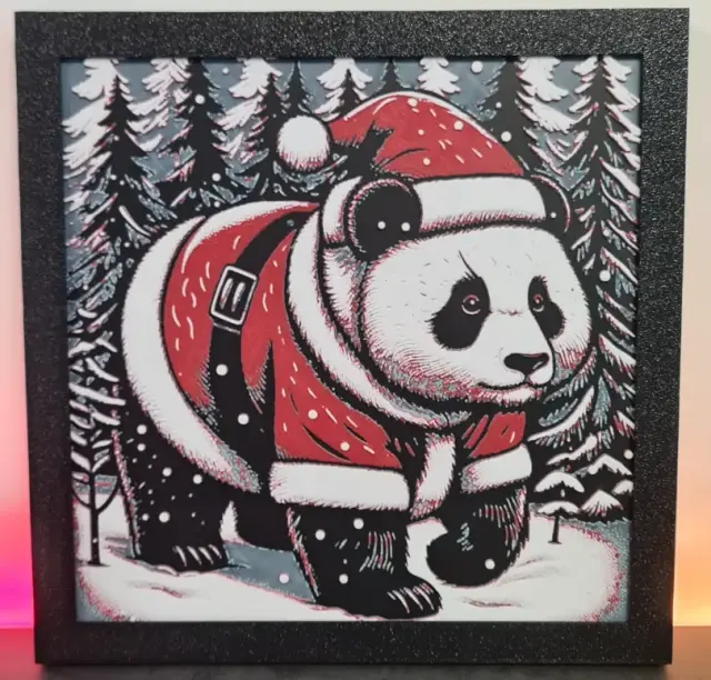 Panda Red Christmas Hueforge