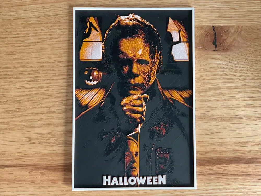Halloween (2018) Hueforge Movie Poster by NiiON HueForge model: Halloween (2018) Hueforge Movie Poster by NiiON
