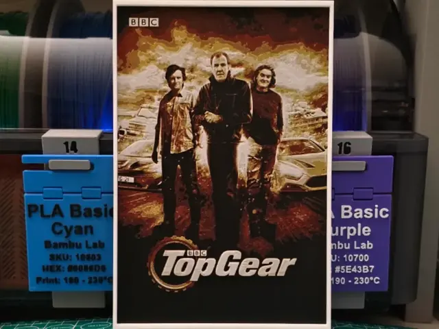 HueForge model: Top Gear Poster - Hueforge Art by Lumpy3D