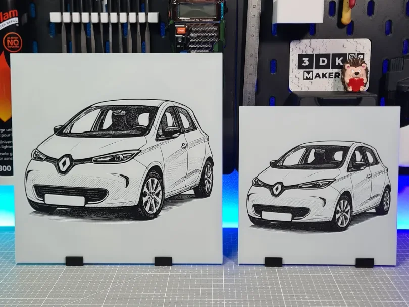 Renault Zoe – Hueforge – 4 Colors by Montoya Maker HueForge model: Renault Zoe – Hueforge – 4 Colors by Montoya Maker