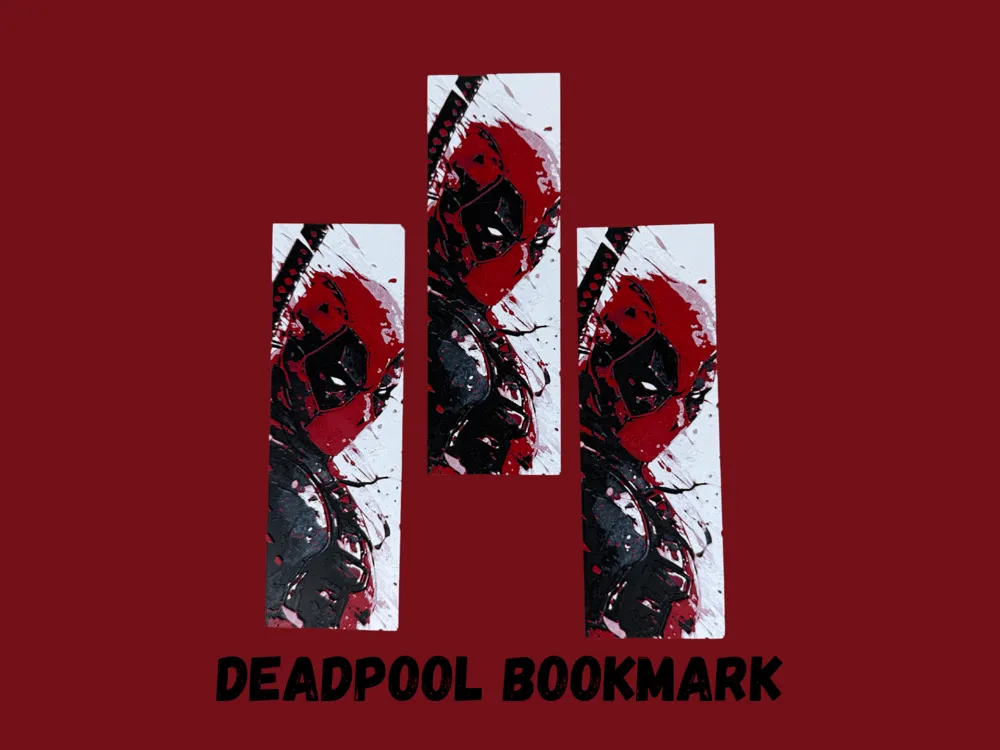 Deadpool Bookmark by Canadian Gamer HueForge model: Deadpool Bookmark by Canadian Gamer