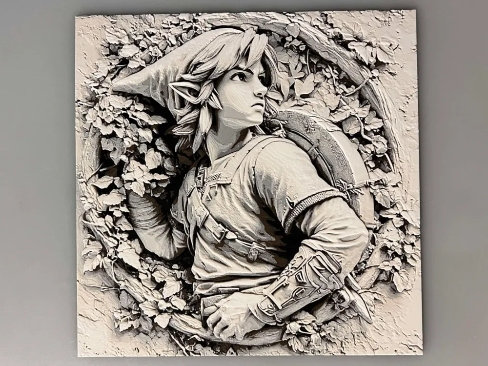 Link, The Legend of Zelda, In the Wall by 3djd HueForge model: Link, The Legend of Zelda, In the Wall by 3djd