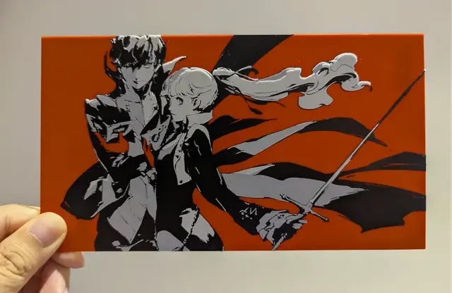 HueForge model: Persona 5 Royal: The Protagonist and Kasumi Yoshizawa's Hueforge by Razel