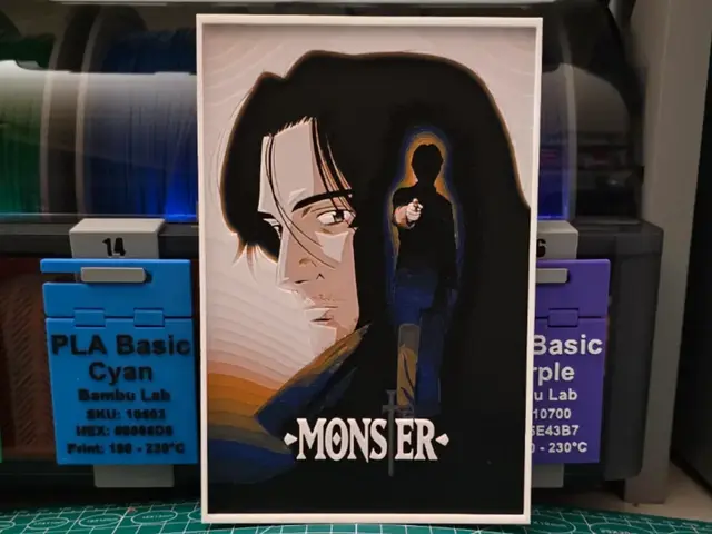 HueForge model: Monster Anime Poster - Hueforge Art by Lumpy3D