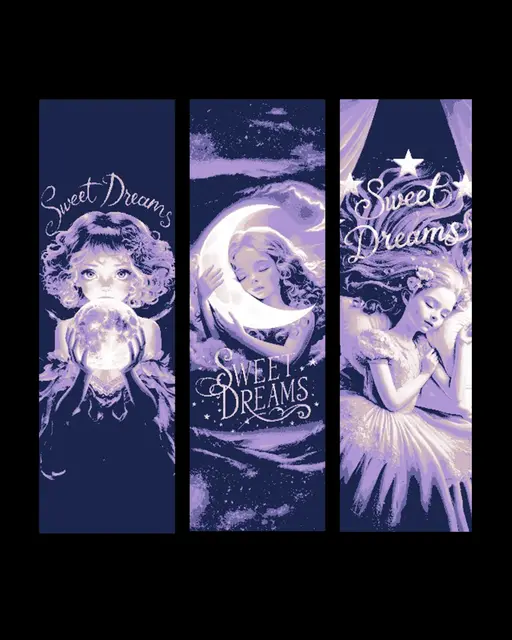 HueForge model: Good Night Moon and Sweet Dreams Little Girl - Set of Bookmarks by BooneCo3d