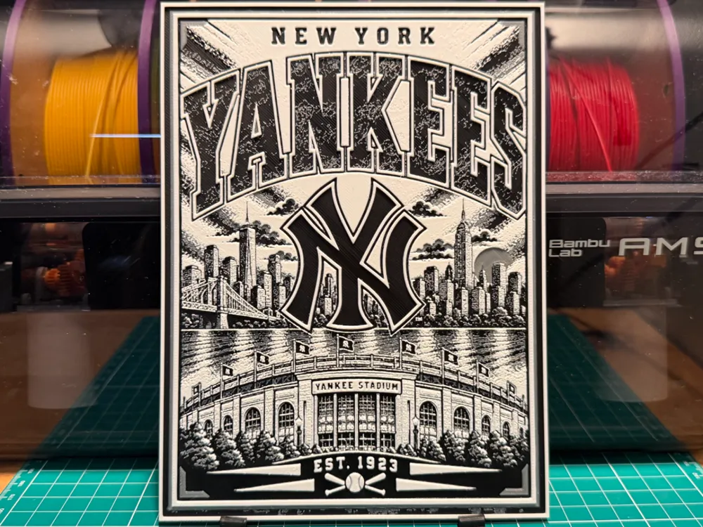 Yankees Poster by liv_3d HueForge model: Yankees Poster by liv_3d