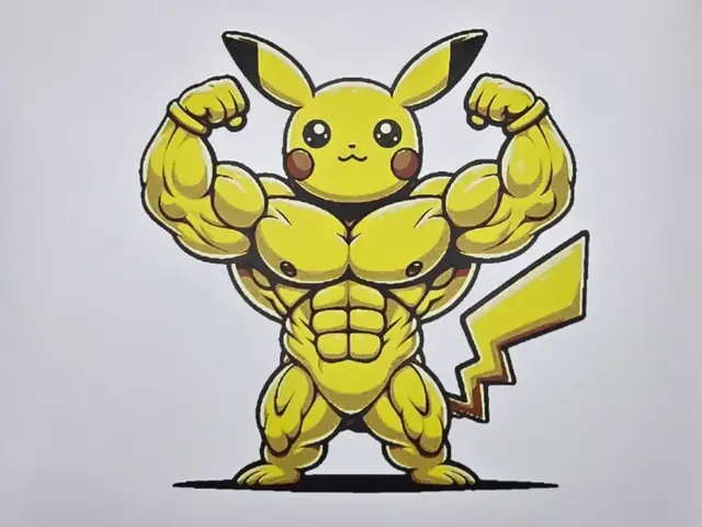 HueForge model: Pikachu Bodybuilder Pokémon by Kactus Fpv