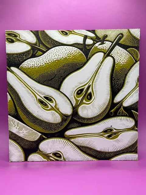 Pears Woodblock Print Fruit 3D Printed Poster HueForge