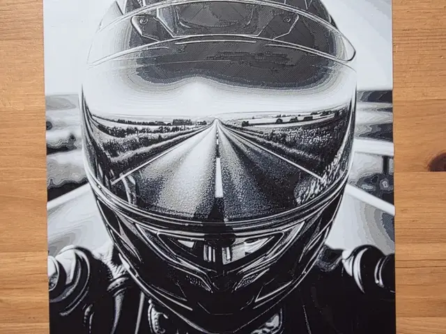 HueForge model: Motorbike Helmet View Hueforge by Morganja