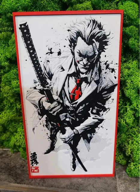 HueForge model: Joker Samurai by Garuda3D