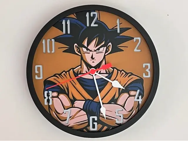 HueForge model: Customizable Clock - Goku, Dragon Ball Z by 3djd