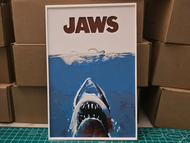 HueForge model: Jaws Movie Poster - Hueforge Art by Lumpy3D