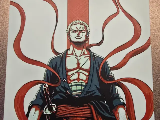 HueForge model: One Piece - Roronoa Zoro Hueforge by 3D-Mentiel